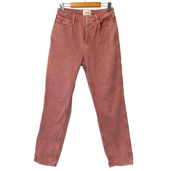Sezane Brut Sexy Jeans Womens 29 Pink Ankle High Rise Rigid *RUNS SMALL* - Picture 1 of 8